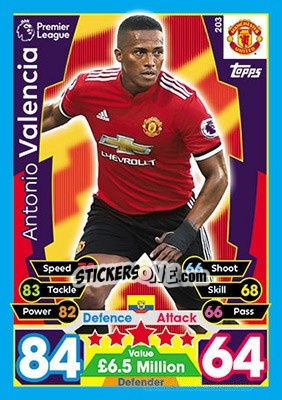 Cromo Antonio Valencia - English Premier League 2017-2018. Match Attax - Topps