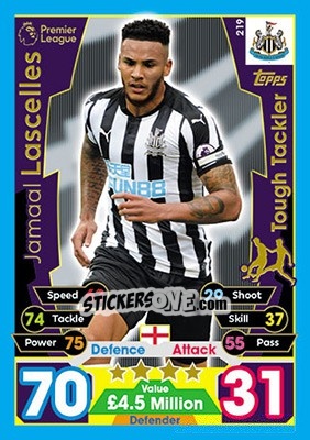 Figurina Jamaal Lascelles - English Premier League 2017-2018. Match Attax - Topps