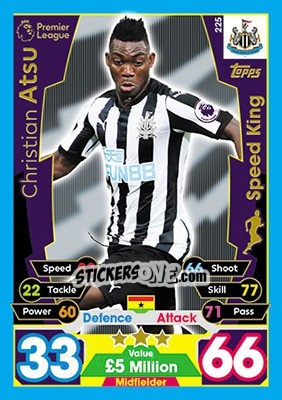 Figurina Christian Atsu - English Premier League 2017-2018. Match Attax - Topps