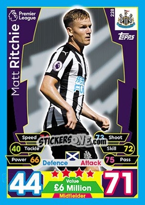 Figurina Matt Ritchie - English Premier League 2017-2018. Match Attax - Topps