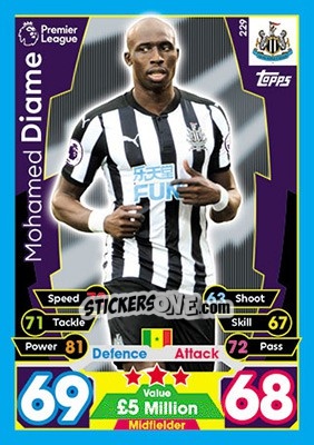 Sticker Mohamed Diame - English Premier League 2017-2018. Match Attax - Topps