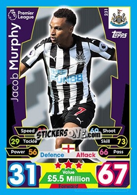 Sticker Jacob Murphy - English Premier League 2017-2018. Match Attax - Topps