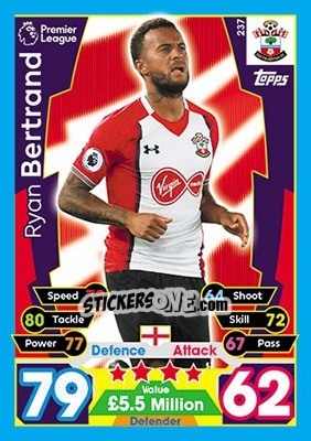 Sticker Ryan Bertrand - English Premier League 2017-2018. Match Attax - Topps