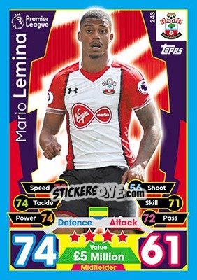 Sticker Mario Lemina - English Premier League 2017-2018. Match Attax - Topps