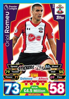 Figurina Oriol Romeu - English Premier League 2017-2018. Match Attax - Topps