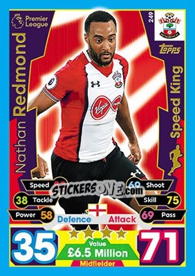 Sticker Nathan Redmond - English Premier League 2017-2018. Match Attax - Topps