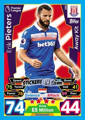 Sticker Erik Pieters - English Premier League 2017-2018. Match Attax - Topps