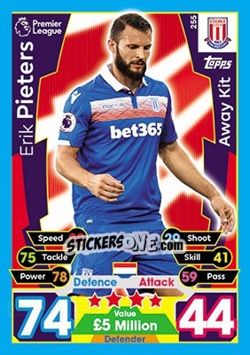 Cromo Erik Pieters - English Premier League 2017-2018. Match Attax - Topps