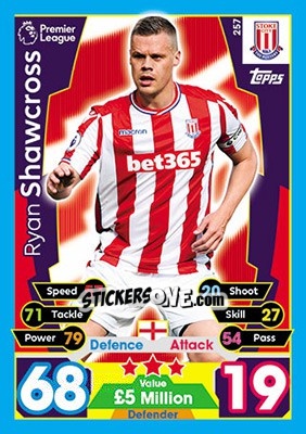 Sticker Ryan Shawcross - English Premier League 2017-2018. Match Attax - Topps