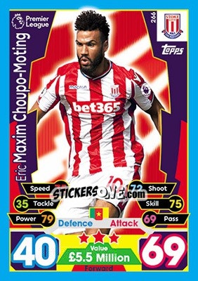 Sticker Eric Maxim Choupo-Moting - English Premier League 2017-2018. Match Attax n. 266 - Topps