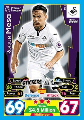 Figurina Roque Mesa - English Premier League 2017-2018. Match Attax - Topps