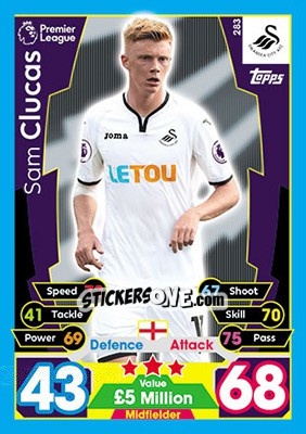 Cromo Sam Clucas - English Premier League 2017-2018. Match Attax - Topps