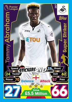 Sticker Tammy Abraham - English Premier League 2017-2018. Match Attax n. 287 - Topps