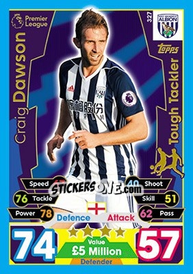 Figurina Craig Dawson - English Premier League 2017-2018. Match Attax - Topps