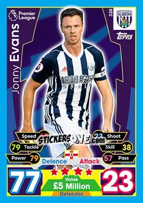 Sticker Jonny Evans - English Premier League 2017-2018. Match Attax - Topps