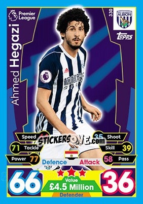Sticker Ahmed Hegazi - English Premier League 2017-2018. Match Attax n. 330 - Topps