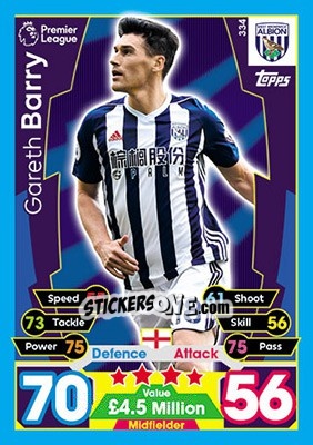 Sticker Gareth Barry - English Premier League 2017-2018. Match Attax - Topps