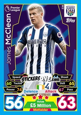 Sticker James McClean - English Premier League 2017-2018. Match Attax - Topps