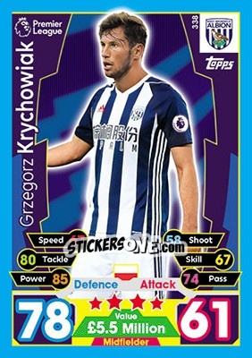 Sticker Grzegorz Krychowiak - English Premier League 2017-2018. Match Attax - Topps