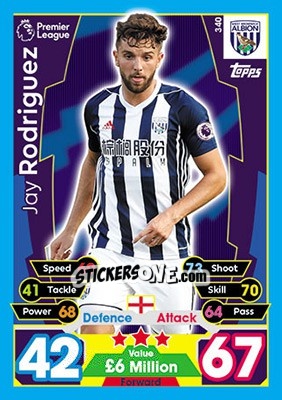 Sticker Jay Rodriguez - English Premier League 2017-2018. Match Attax - Topps