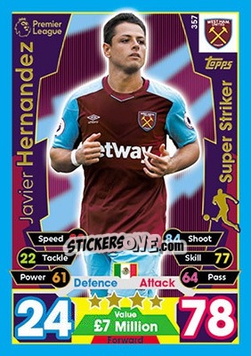 Cromo Javier Hernandez - English Premier League 2017-2018. Match Attax - Topps