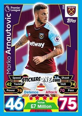 Cromo Marko Arnautovic - English Premier League 2017-2018. Match Attax - Topps