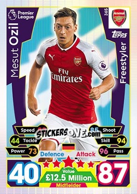 Sticker Mesut Ozil - English Premier League 2017-2018. Match Attax - Topps