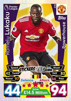 Sticker Romelu Lukaku - English Premier League 2017-2018. Match Attax n. 372 - Topps