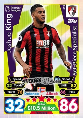 Cromo Joshua King - English Premier League 2017-2018. Match Attax - Topps