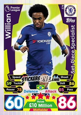 Cromo Willian - English Premier League 2017-2018. Match Attax - Topps