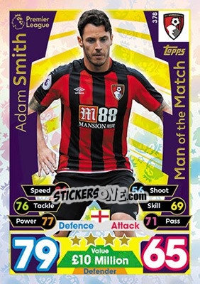 Cromo Adam Smith - English Premier League 2017-2018. Match Attax - Topps