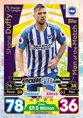 Figurina Shane Duffy - English Premier League 2017-2018. Match Attax - Topps