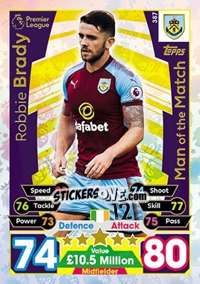 Figurina Robbie Brady - English Premier League 2017-2018. Match Attax - Topps