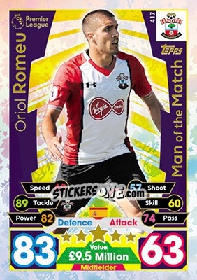 Figurina Oriol Romeu - English Premier League 2017-2018. Match Attax - Topps