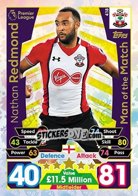 Cromo Nathan Redmond - English Premier League 2017-2018. Match Attax - Topps