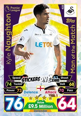 Sticker Kyle Naughton - English Premier League 2017-2018. Match Attax - Topps