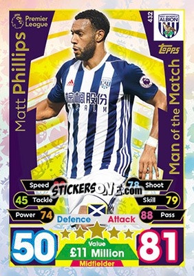 Sticker Matt Phillips - English Premier League 2017-2018. Match Attax - Topps