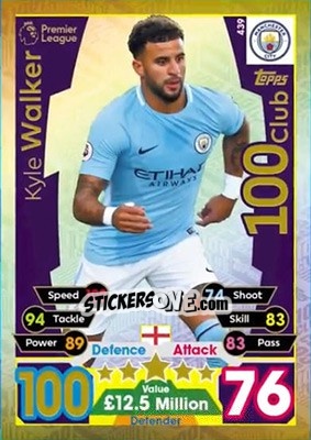 Sticker Kyle Walker - English Premier League 2017-2018. Match Attax n. 439 - Topps