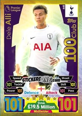 Sticker Dele Alli - English Premier League 2017-2018. Match Attax n. 445 - Topps