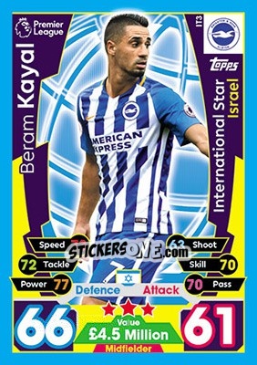 Figurina Beram Kayal - English Premier League 2017-2018. Match Attax - Topps