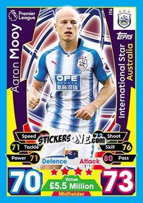 Sticker Aaron Mooy - English Premier League 2017-2018. Match Attax - Topps