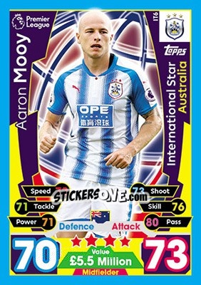 Sticker Aaron Mooy - English Premier League 2017-2018. Match Attax n. IT6 - Topps