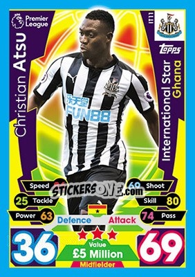 Figurina Christian Atsu - English Premier League 2017-2018. Match Attax - Topps