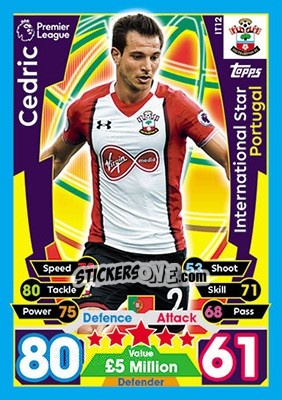 Sticker Cédric Soares - English Premier League 2017-2018. Match Attax n. IT12 - Topps