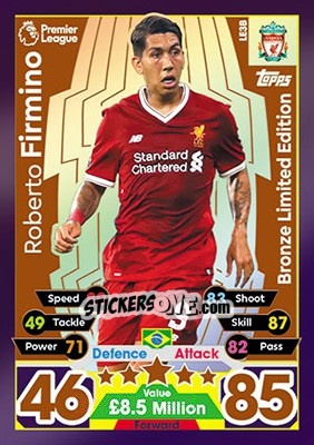 Sticker Roberto Firmino - English Premier League 2017-2018. Match Attax n. LE3B - Topps