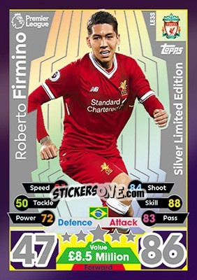 Sticker Roberto Firmino - English Premier League 2017-2018. Match Attax n. LE3S - Topps