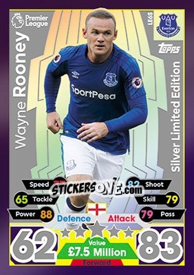 Sticker Wayne Rooney - English Premier League 2017-2018. Match Attax n. LE6S - Topps