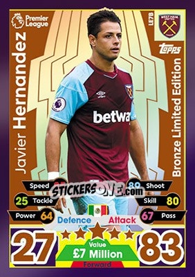 Figurina Javier Hernandez - English Premier League 2017-2018. Match Attax - Topps