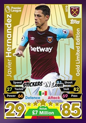 Sticker Javier Hernandez - English Premier League 2017-2018. Match Attax n. LE7G - Topps