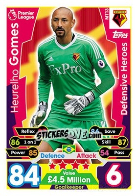 Cromo Heurelho Gomes - English Premier League 2017-2018. Match Attax - Topps